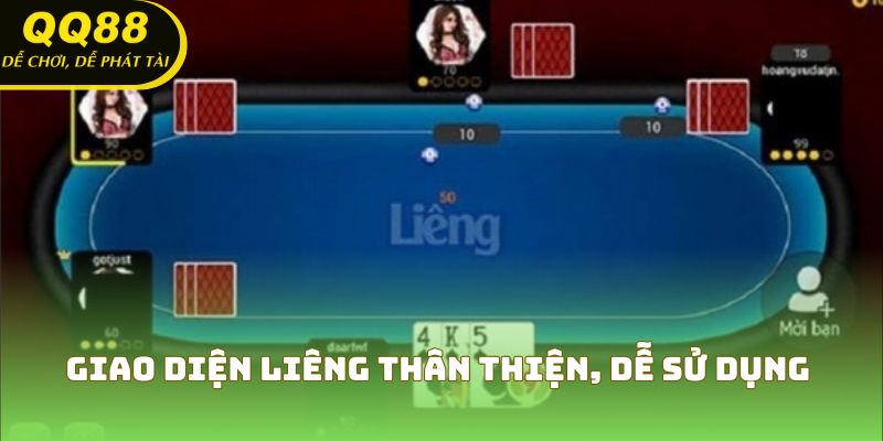 Giao diện Liêng Online thân thiện, dễ sử dụng